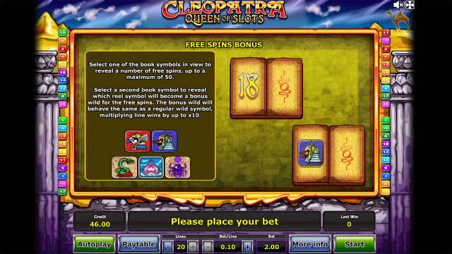 Игровой интерфейс Cleopatra Queen Of Slots 8