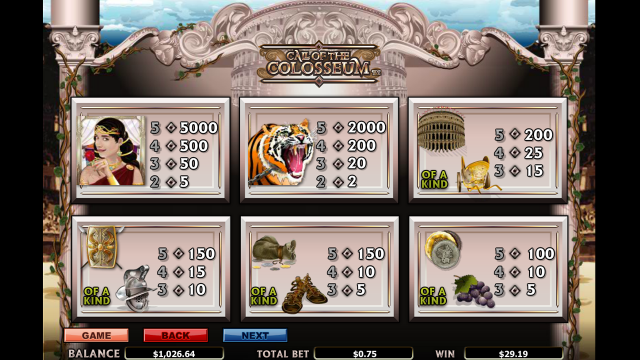 Игровой интерфейс Call Of The Colosseum 5