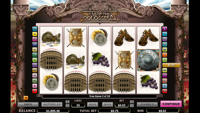 Бонусная игра Call Of The Colosseum 1