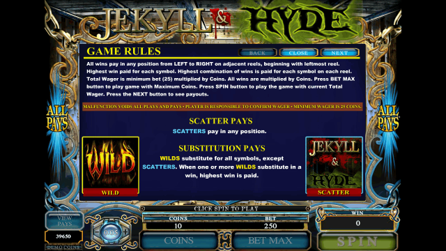 Характеристики слота Jekyll And Hyde 3