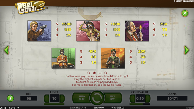 Игровой интерфейс Reel Steal 2